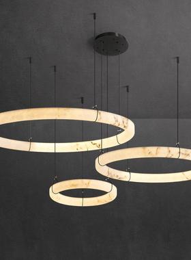 西班牙云石全铜吊灯客厅现代轻奢创意设计师吧台餐厅灯北欧卧室灯