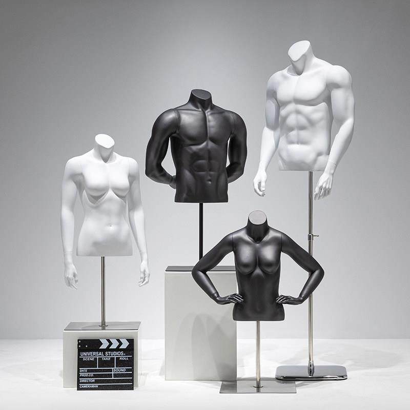 运动模特道具男半身人台服装店橱窗展示架模型男女假人体模特人偶