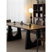 北美黑胡桃木中古餐桌长方形去客厅化大板桌实木餐桌一体书桌