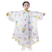 儿童带袖 理发围布卡通斗篷罩衣宝宝剪发小孩不粘发防静电白色围裙