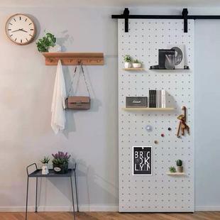 洞洞门隐藏轨道幽灵门吊轨门推拉门移门卧室门北欧实木门谷仓门