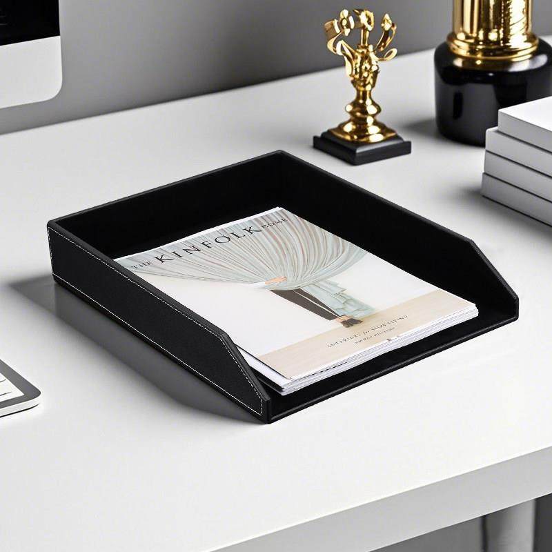 商务文件收纳盘A4文件收纳 文件架 皮革办公室资料存放盒桌面收纳,文具电教/文化用品/商务用品,文件座/文件架/文件框,淘宝优惠券,粉丝福利购,淘宝优惠卷