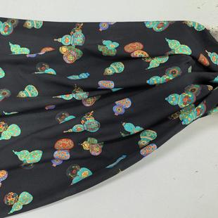 天丝木棉印花面料薄软蜡丝棉棉丝人造棉面料手工DIY连衣裙10