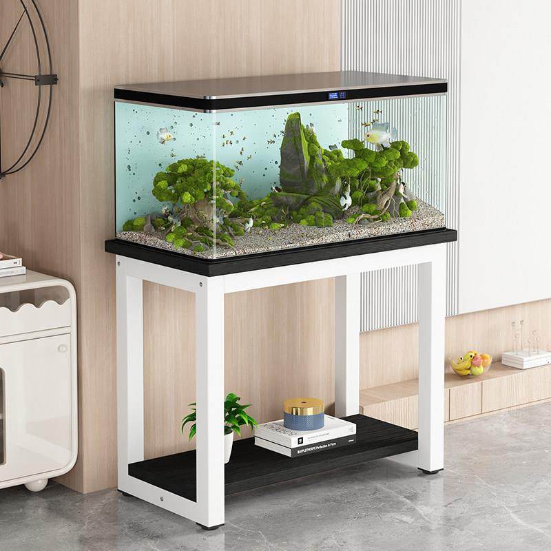 家用鱼缸架子金属钢木鱼缸底柜置物架铁艺承重底座水族箱专用底架
