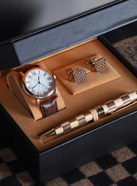 手表盒套装意式男士样板房衣帽间软装摆件袖扣领结钢笔衣柜小摆件