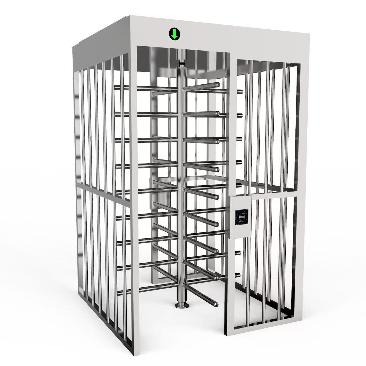 社区全高防尾旋转门监狱不锈钢单向门禁看门人通道施工现场旋转门