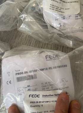 议价FEDE接近开关，PR00.08-M18P10M12-YE.