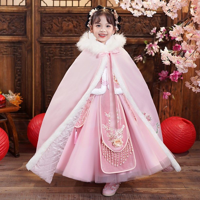 女童汉服披风秋冬季中国风连帽斗篷加厚外出防风披肩外套儿童保暖,童装/婴儿装/亲子装,披风/斗篷,淘宝优惠券,粉丝福利购,淘宝优惠卷