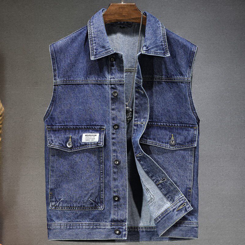 春季新款大口袋牛仔马甲男士无袖坎肩马夹工装春秋款潮牌背心外套,男装,常规马甲,淘宝优惠券,粉丝福利购,淘宝优惠卷