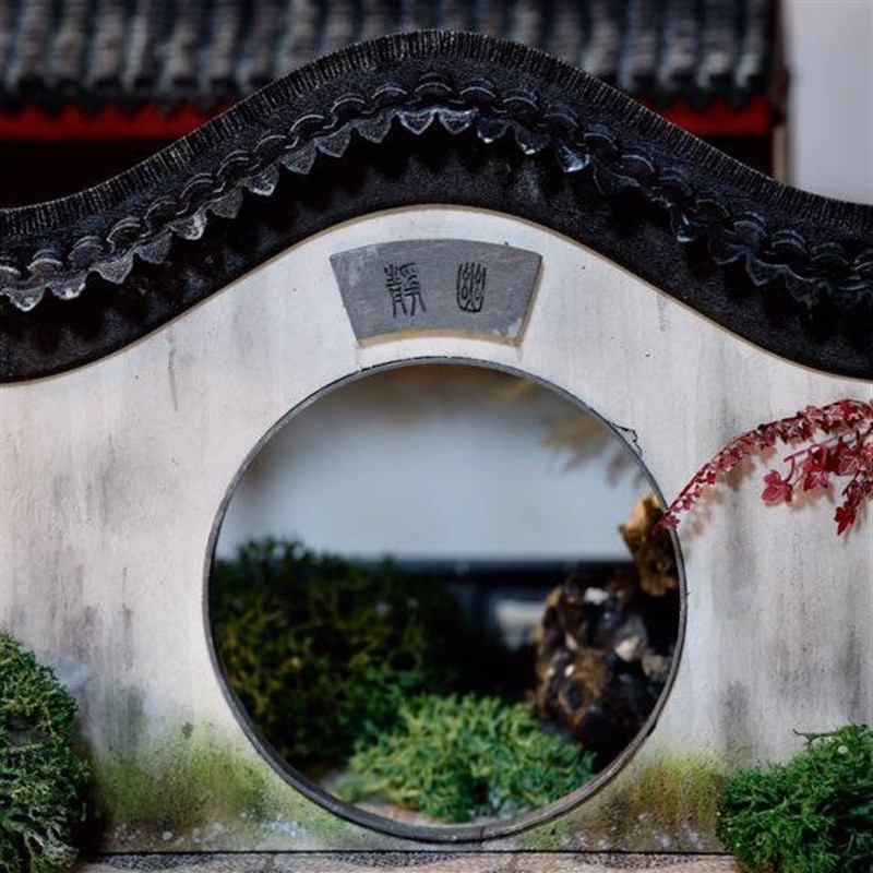 云墙 小木e匠1:25庭院场景木质模型中国风拼装材料包