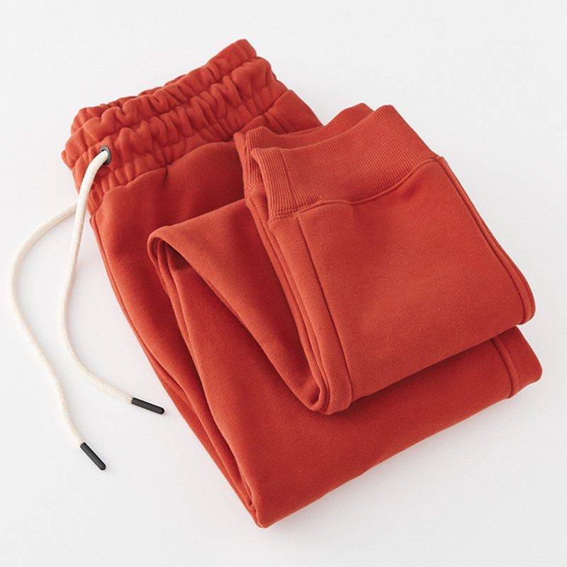 470克重磅纯色红色男卫裤秋冬加绒加厚休闲运动长裤男收口束脚裤,男装,卫裤,淘宝优惠券,粉丝福利购,淘宝优惠卷