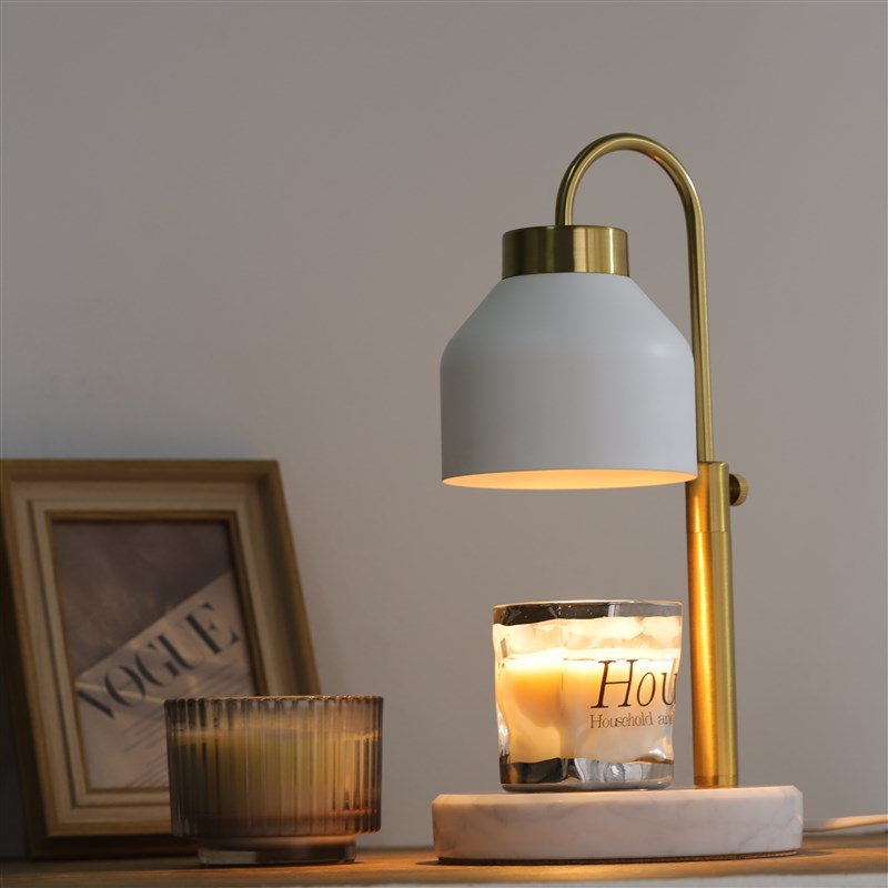 香薰融蜡灯轻奢北欧白色无火插电融烛灯定时加热蜡烛灯客厅台灯