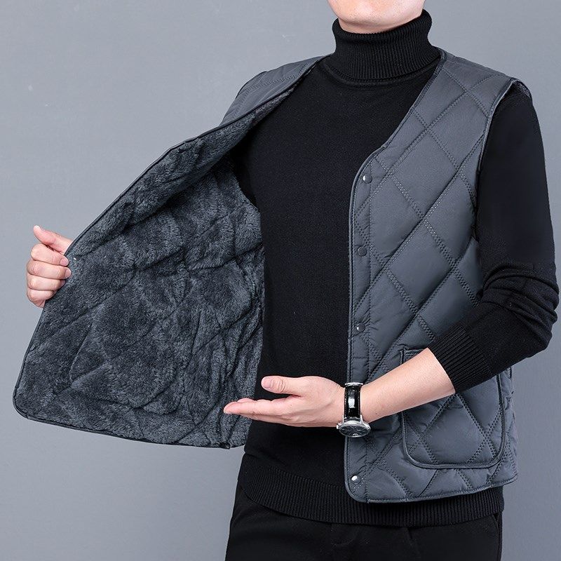 秋冬棉马甲男外穿加绒保暖背心中老年内穿夹棉内胆爸爸装大码坎肩,男装,常规马甲,淘宝优惠券,粉丝福利购,淘宝优惠卷