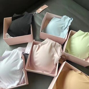 云朵睡眠裸感无痕无尺码聚拢文胸抗菌健身弓子型宽肩带背心式内衣