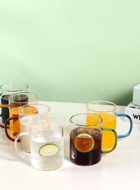 玻璃杯茶杯泡茶杯家用大容量奶茶咖啡牛奶男女水杯女学生韩版可爱
