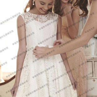 新款女大童晚礼服公主裙儿童音乐会钢琴演出礼服中长款舞台表演服