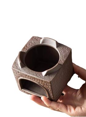 粗陶耐干烧烤茶碟子茶炉陶瓷公杯茶水保温蜡烛加热底座围炉配件