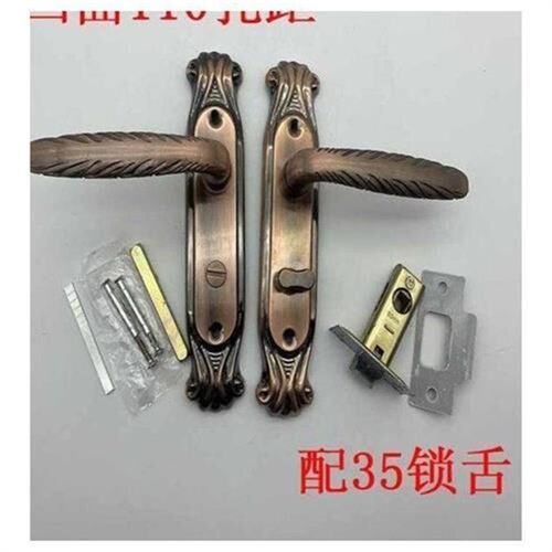 金厨房卫浴门锁红古铜色浅凹面单舌无钥匙把手钛美合金铝合