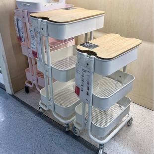 小推车置物架家用厨房收纳落地多层婴儿用品卧室床头可移动收纳架