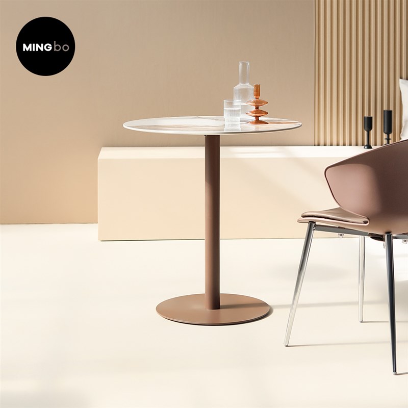 北欧岩板餐桌家用小户型r吃饭桌奶茶店轻奢休闲桌现代简约洽谈桌