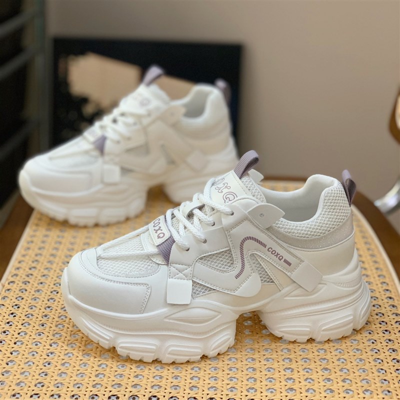 6cm增高厚底显腿长o轻便老爹鞋女2025夏季新款单网透气休闲运动鞋