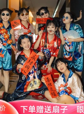 婚礼晨袍女新娘伴k娘团秋冬冰丝绸结婚睡衣睡袍红色浴袍女长款薄