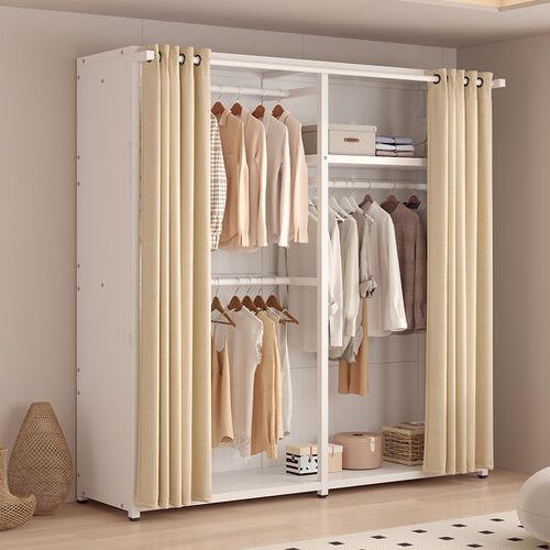 衣帽架落地挂衣架卧室防尘开放式衣架F衣橱家用简易衣帽间挂衣架