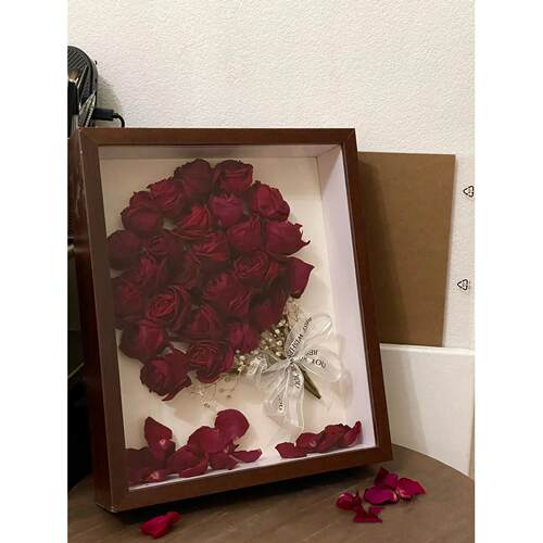 干花相框永生花diy材料包大号相框挂墙装饰节日生日礼物成品