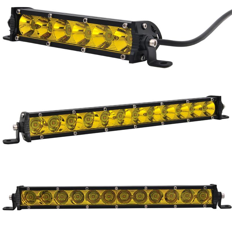 汽车led长条灯12v24V货车超亮越野车顶前杠中网黄光单排强光雾灯