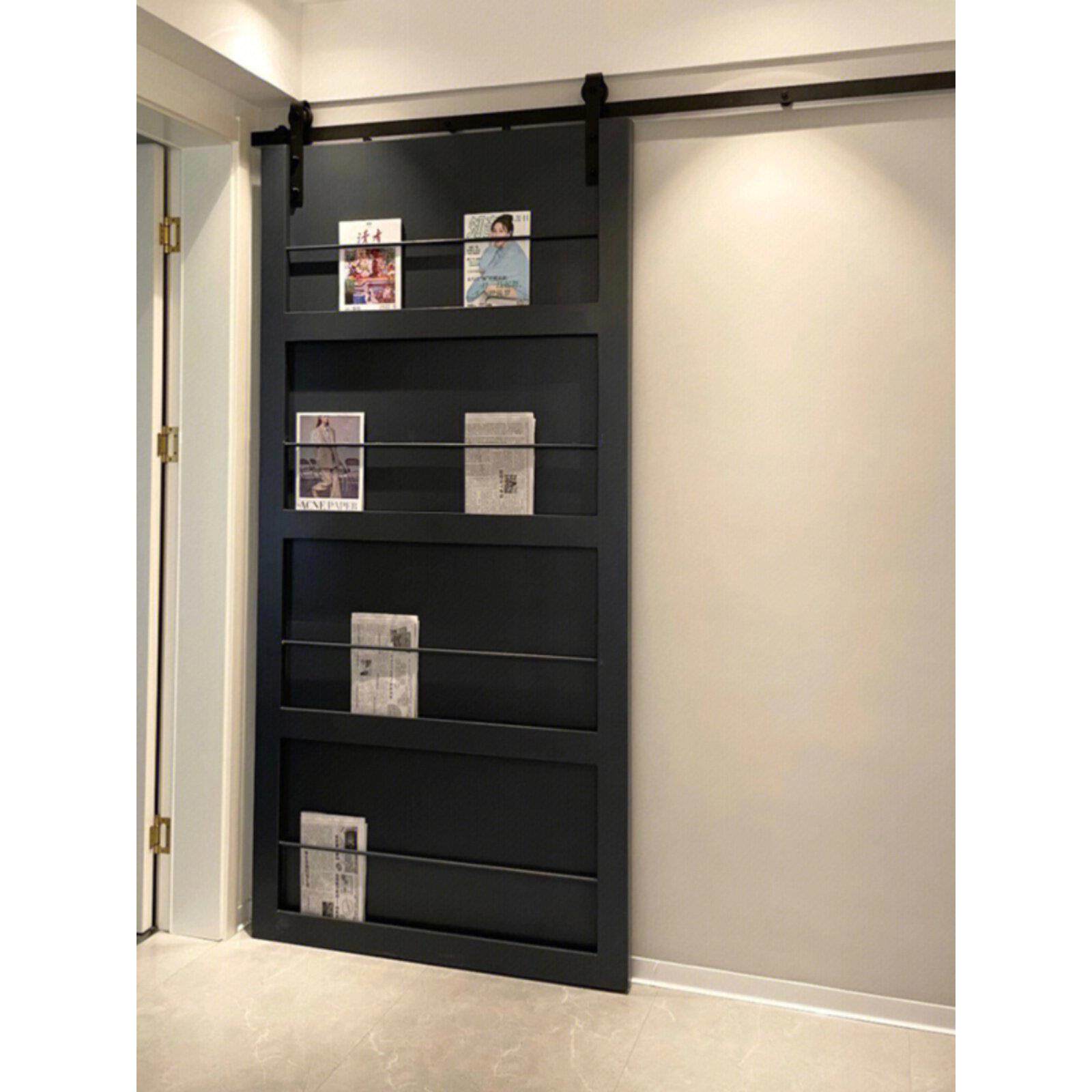 北欧实木书架谷仓门吊轨卫生间厨房推拉门卧室装饰门衣帽间移门