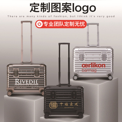 全铝镁合金摄影拉杆箱上翻盖20寸相机箱横版机长箱男登机行李箱女