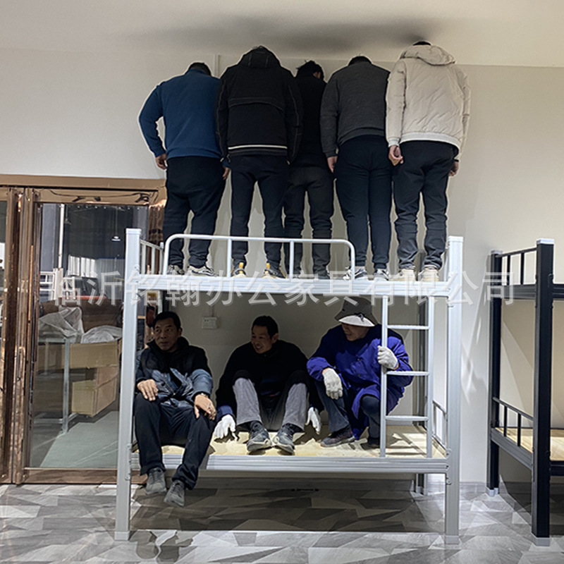 定制厂家 型材宿舍高低床带床板双层铁架床学生工厂员工上下床