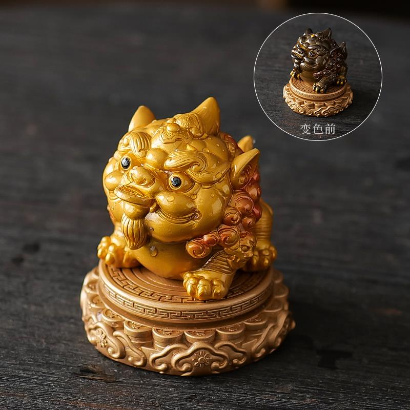 变色茶宠旋转招财福运貔貅摆件精品可养功夫茶具茶玩茶盘茶道配件