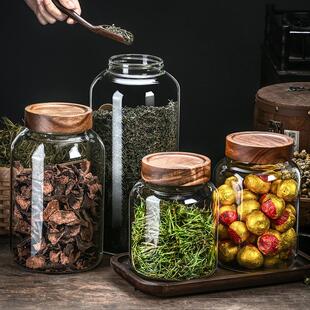 高硼硅陈皮罐储存密封罐玻璃食品级茶叶罐大小号容量中药材商用罐