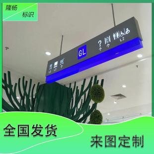 商场吊牌灯箱指示牌医院吊挂指示牌引导牌发光招牌导向牌镂空灯箱