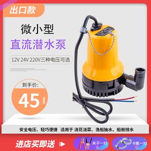 微小型直流潜水泵12V24V电瓶农用浇菜地船用船舱泵家用220V抽水机