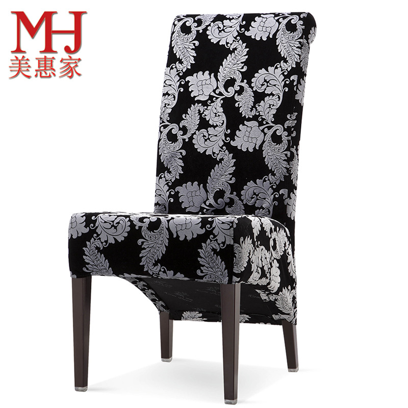 生产高靠背酒店软包宴会椅子金属餐厅餐椅现代简约仿木椅软包餐椅
