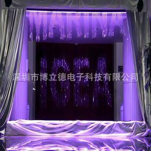 饰数字水帘氛围造景光纤拉线水帘水幕带图文灯光水秀室内 婚礼装