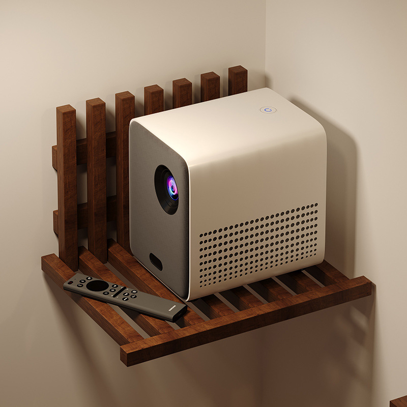 投影仪置物架壁挂支架可折叠橡胶木床头柜卧室家用创意悬空收纳柜