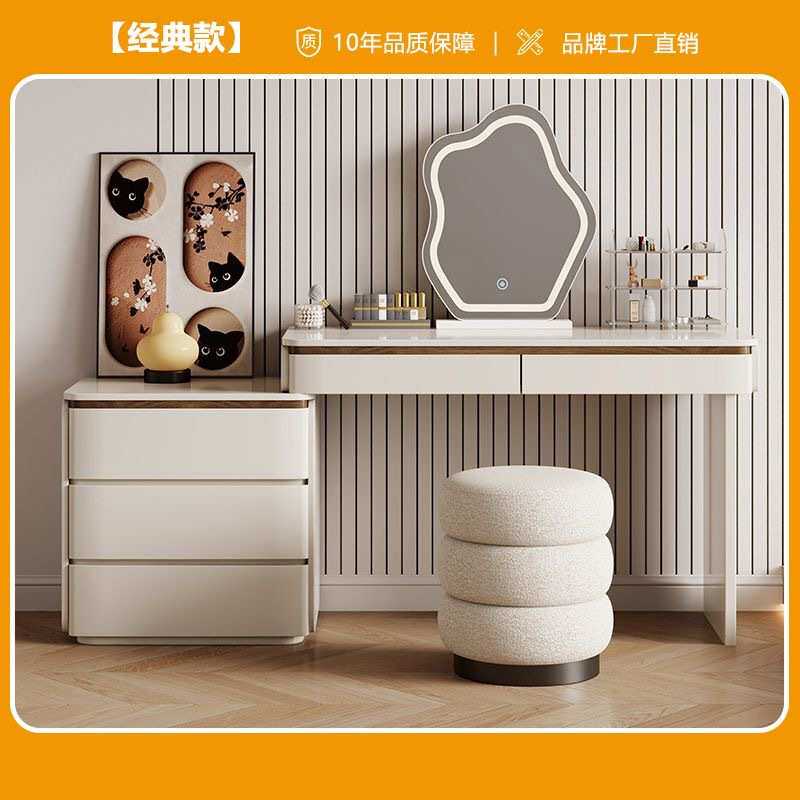 加厚全实木钢琴烤漆自由折叠化妆台两侧胡桃木纹梳妆台卧室梳妆桌