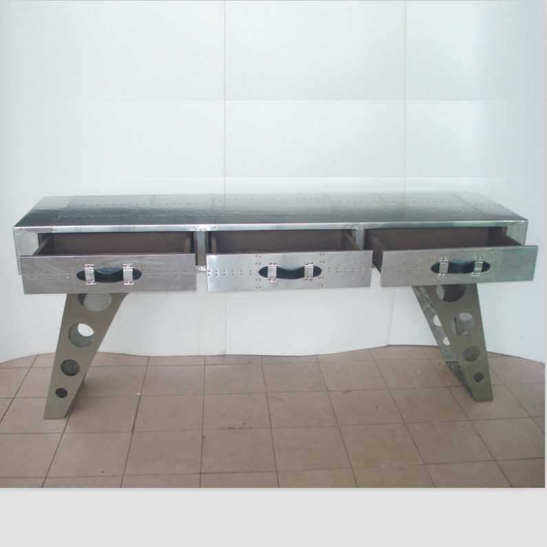 复古欧美式个性混搭LOFT工业风格茶几长方形铝皮金属客厅咖啡桌子