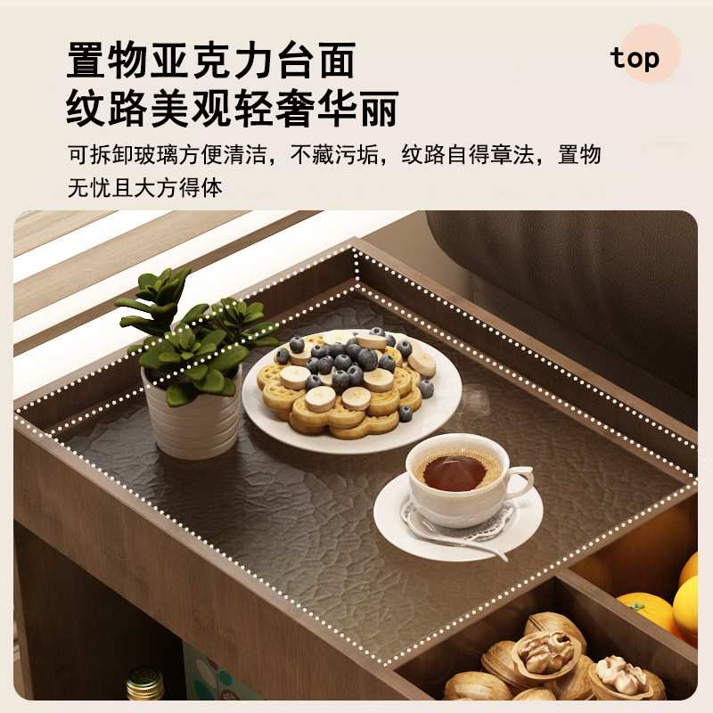 沙发边几边柜可移动小茶几轻奢角几客厅创意简约窄茶台侧边柜推车
