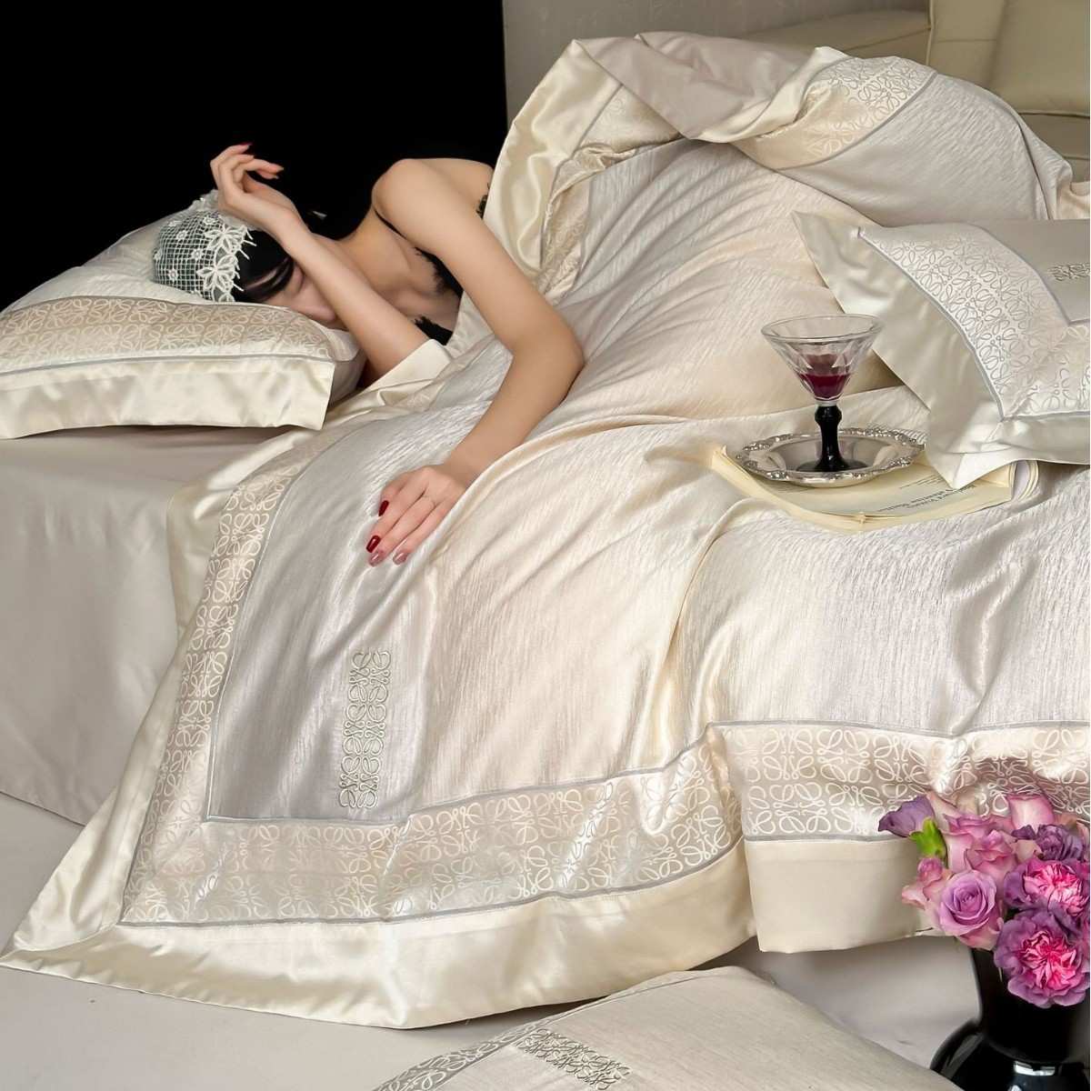 轻奢风全棉澳棉四件套少女心高端纯棉简约被套床上用品