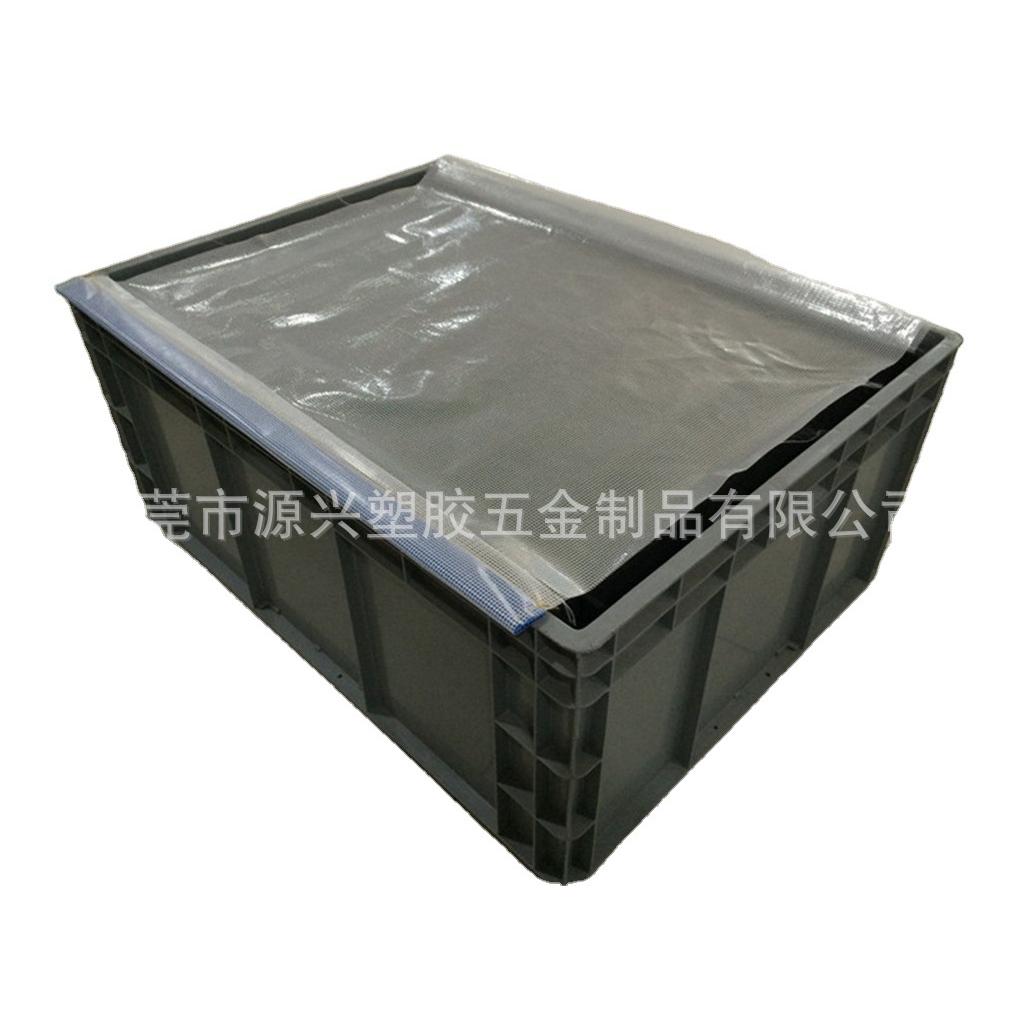 生产供应防尘欧标EU汽配箱内置EVA刀卡泡棉卡槽灰色周转箱胶框子