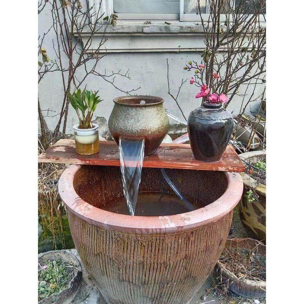 古法生态养鱼循环流水陶罐庭院水循环落地内现代创意流水造景摆件,家居饰品,流水摆件,淘宝优惠券,粉丝福利购,淘宝优惠卷