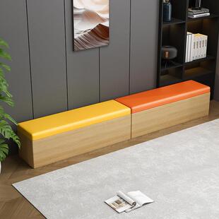 沙发长凳可收纳柜软包长条坐柜可坐式收纳箱子换鞋凳鞋柜实木椅子