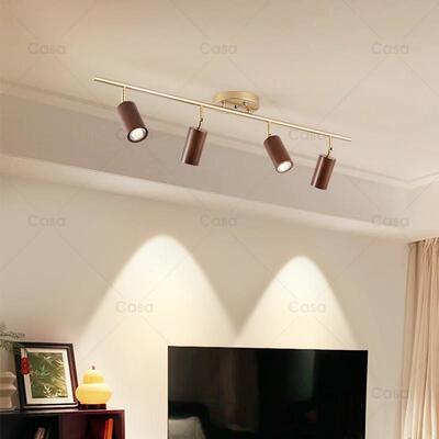 护眼防眩晕明装射灯led灯店铺商用实木高级感客厅轨道无主灯casa