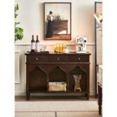 法式 覆古风入户玄关柜全实木门厅置物储物高级感进门客厅过道柜子