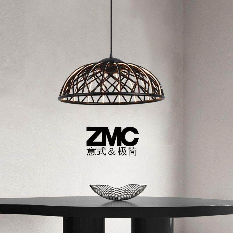 ZMC意式极简风餐厅吊灯创意个性客厅餐桌吧台编织网状艺术卧室灯