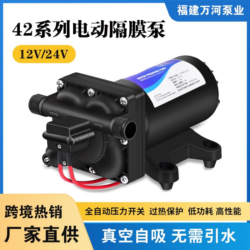 12V24V房车供水泵自动启停电动隔膜泵液体转移船舶户外抽水泵